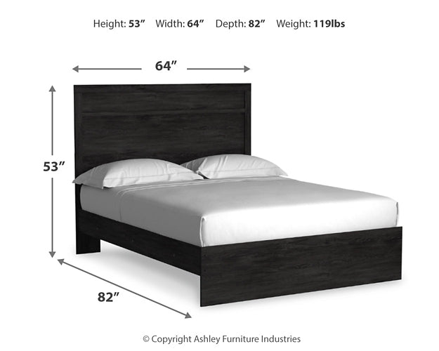 Belachime  Panel Bed With Mirrored Dresser, Chest And 2 Nightstands