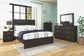 Belachime  Panel Bed With Mirrored Dresser, Chest And Nightstand