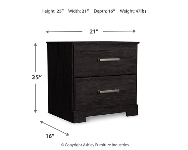 Belachime  Panel Bed With Nightstand