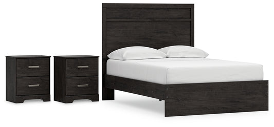 Belachime  Panel Bed With 2 Nightstands