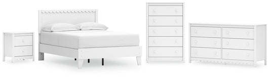 Hallityn  Panel Platform Bed With Dresser, Chest And Nightstand