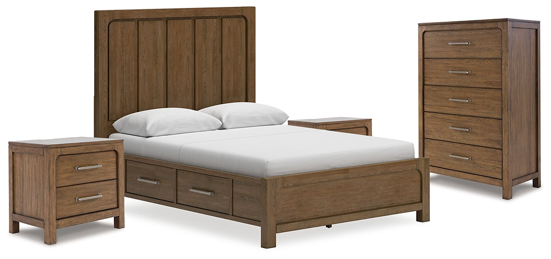 Cabalynn  Panel Storage Bed With Chest And 2 Nightstands