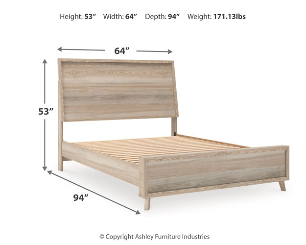 Hasbrick  Panel Headboard With Mirrored Dresser