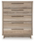 Hasbrick  Panel Headboard With Mirrored Dresser And Chest