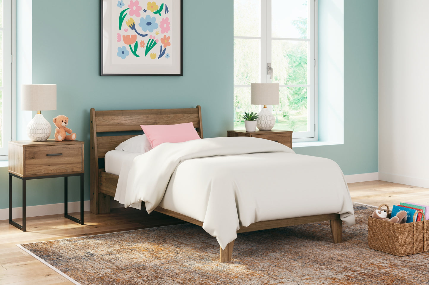 Deanlow  Platform Panel Bed With Dresser And Nightstand