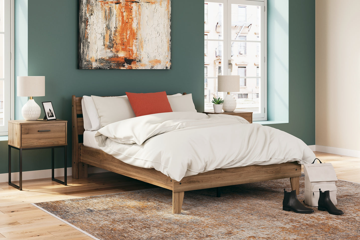 Deanlow  Platform Panel Bed With Dresser And Nightstand