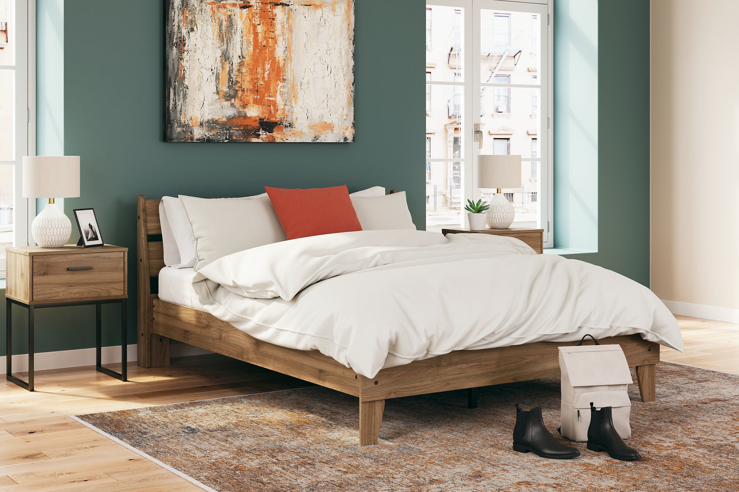 Deanlow  Platform Panel Bed With Dresser, Chest And Nightstand