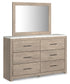 Senniberg  Panel Bed With Mirrored Dresser, Chest And 2 Nightstands