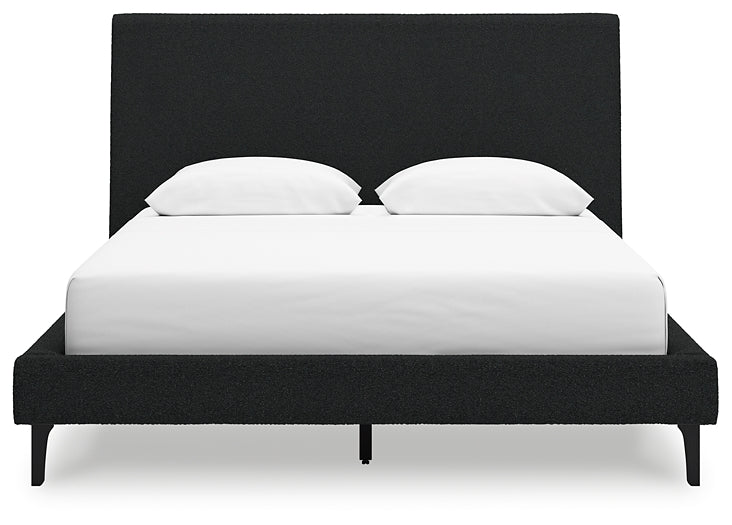 Cadmori  Upholstered Bed With Mirrored Dresser