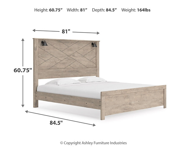 Senniberg  Panel Bed With Mirrored Dresser And Chest