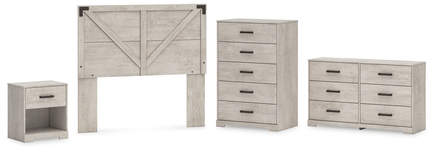 Shawburn  Panel Headboard With Dresser, Chest And Nightstand