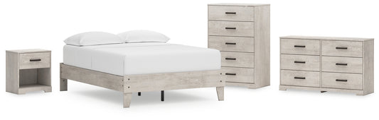 Shawburn  Platform Bed With Dresser, Chest And Nightstand