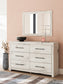 Lawroy  Panel Bed With Mirrored Dresser And Nightstand