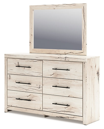 Lawroy  Panel Bed With Mirrored Dresser And Nightstand