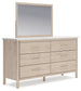 Cadmori  Upholstered Panel Bed With Mirrored Dresser, Chest And Nightstand