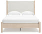 Cadmori  Upholstered Panel Bed With Mirrored Dresser, Chest And Nightstand