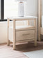 Cadmori  Upholstered Panel Bed With Mirrored Dresser And Nightstand