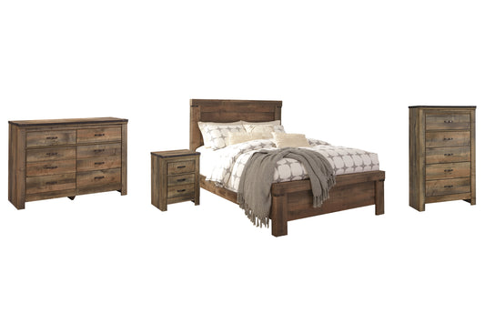 Trinell  Panel Bed With Dresser, Chest And Nightstand