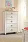 Willowton  Panel Headboard With Mirrored Dresser, Chest And 2 Nightstands