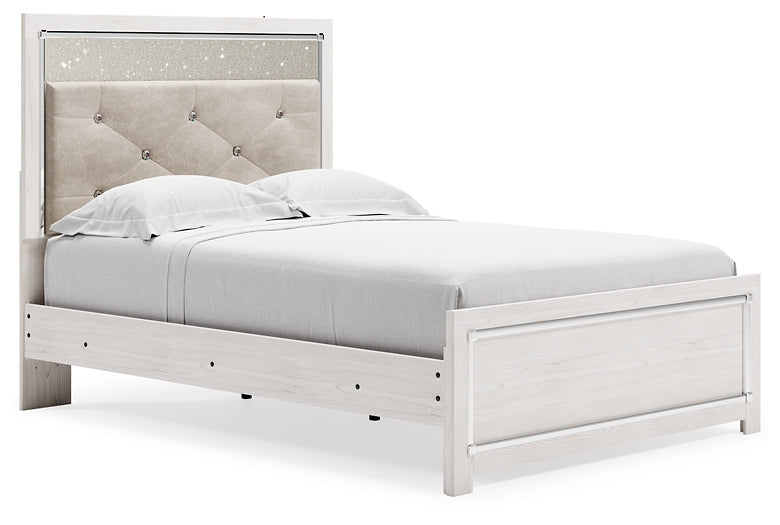 Altyra  Panel Bed With Mirrored Dresser