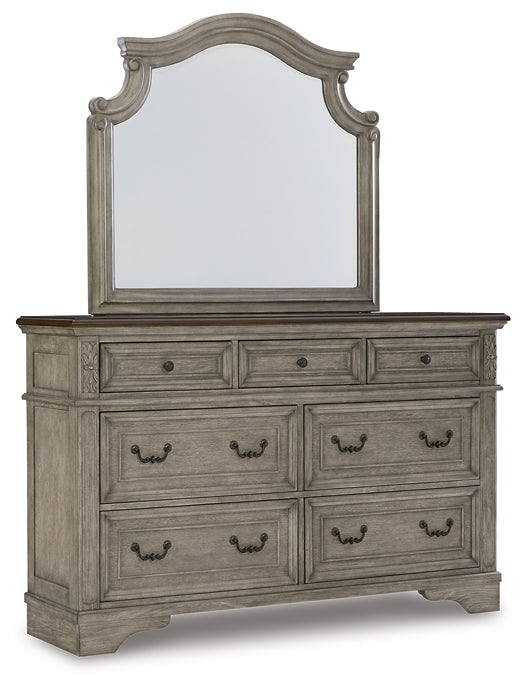 Lodenbay California  Panel Bed With Mirrored Dresser, Chest And 2 Nightstands