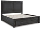 Foyland  Panel Storage Bed With Mirrored Dresser