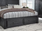 Foyland  Panel Storage Bed With Mirrored Dresser