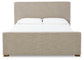 Dakmore  Upholstered Bed With Mirrored Dresser And Chest