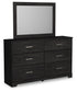 Belachime  Panel Bed With Mirrored Dresser And Nightstand