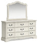 Arlendyne  Upholstered Bed With Mirrored Dresser