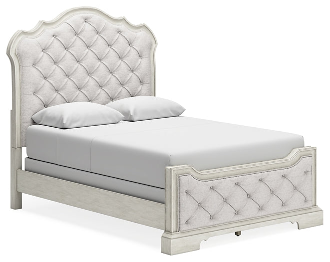 Arlendyne  Upholstered Bed With Mirrored Dresser