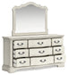 Arlendyne  Upholstered Bed With Mirrored Dresser