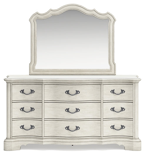 Arlendyne  Upholstered Bed With Mirrored Dresser