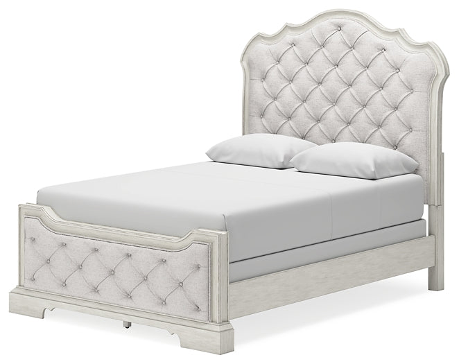 Arlendyne  Upholstered Bed With Mirrored Dresser