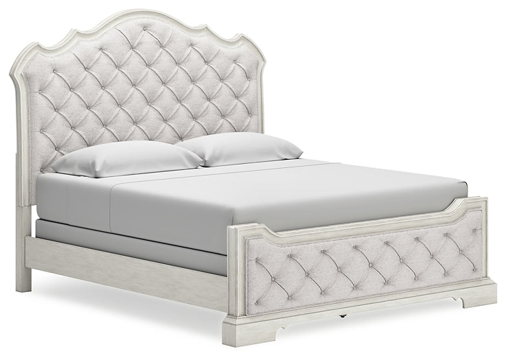 Arlendyne  Upholstered Bed With Mirrored Dresser