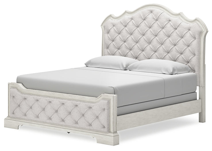 Arlendyne  Upholstered Bed With Mirrored Dresser