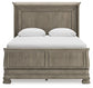 Lexorne  Sleigh Bed With Mirrored Dresser