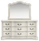 Arlendyne  Upholstered Bed With Mirrored Dresser, Chest And 2 Nightstands