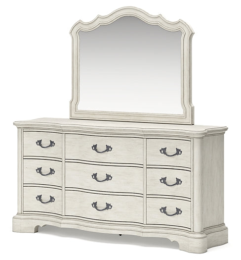 Arlendyne  Upholstered Bed With Mirrored Dresser, Chest And 2 Nightstands