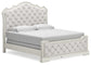 Arlendyne  Upholstered Bed With Mirrored Dresser, Chest And 2 Nightstands