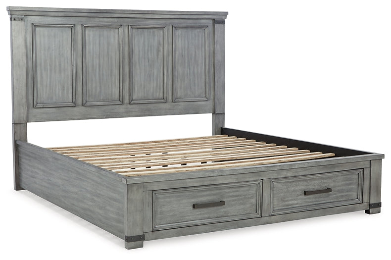 Russelyn California  Storage Bed With Mirrored Dresser