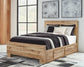 Hyanna  Panel Bed With Storage With Mirrored Dresser