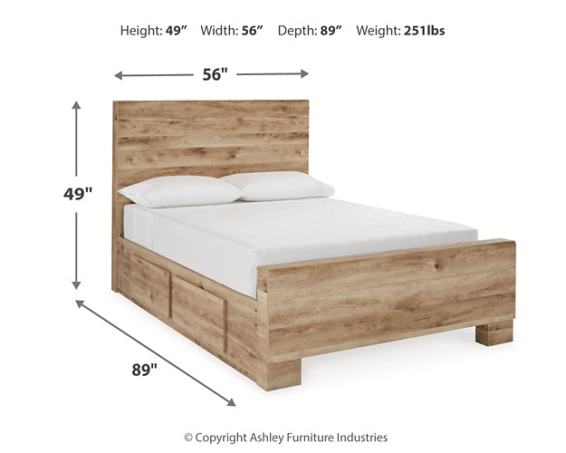 Hyanna  Panel Bed With Storage With Mirrored Dresser