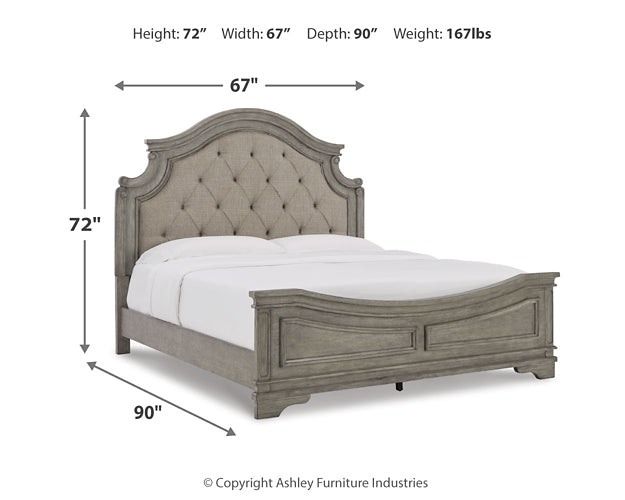 Lodenbay  Panel Bed With Mirrored Dresser