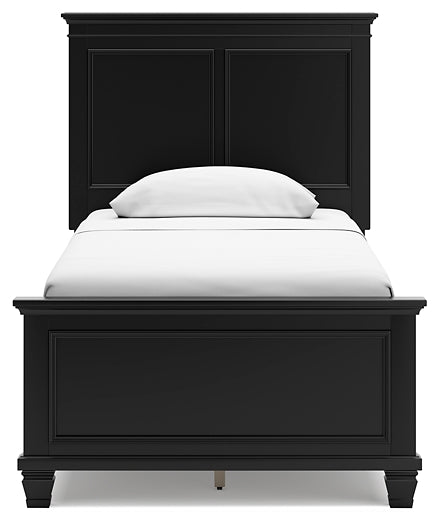 Lanolee  Panel Bed With Mirrored Dresser, Chest And 2 Nightstands