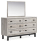 Vessalli  Panel Bed With Mirrored Dresser, Chest And 2 Nightstands