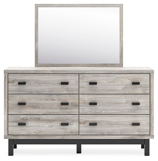 Vessalli  Panel Bed With Mirrored Dresser, Chest And 2 Nightstands