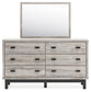 Vessalli  Panel Bed With Mirrored Dresser, Chest And 2 Nightstands