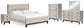 Vessalli  Panel Bed With Mirrored Dresser, Chest And 2 Nightstands