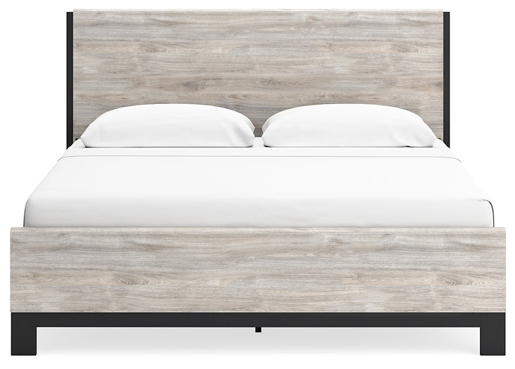 Vessalli  Panel Bed With Mirrored Dresser, Chest And 2 Nightstands